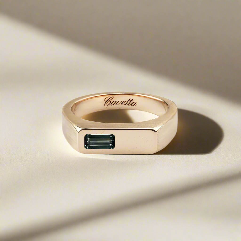 'No. 6' Solid Gold Ring (Sapphire)