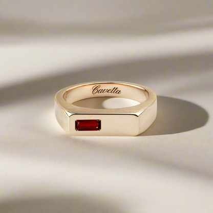 'No. 6' Solid Gold Ring (Ruby)