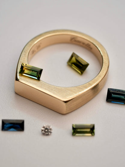 'No. 6' Solid Gold Ring (Sapphire)