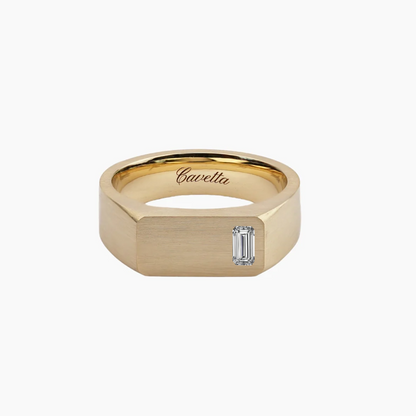 No. 6 (c) Chunky Solid Gold Ring (Baguette Diamond)