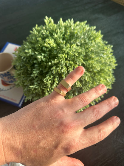 No. 6 (c) Chunky Solid Gold Signet Ring