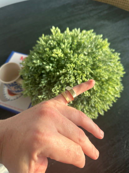 No. 6 (c) Chunky Solid Gold Signet Ring