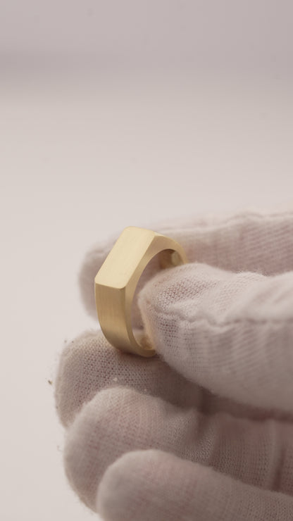 No. 6 (c) Chunky Solid Gold Signet Ring