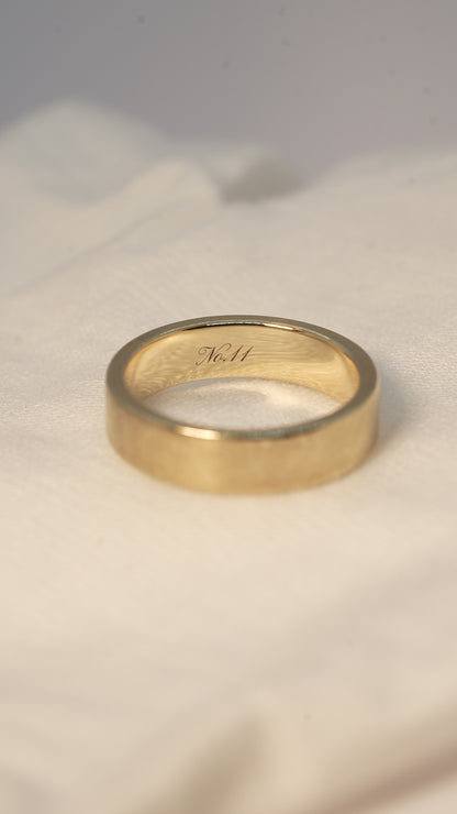 'No. 11' Solid Gold Band Ring