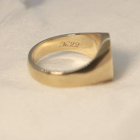 No. 22 14ct Solid Gold Signet Ring Handmade in Gold Coast, Australia.