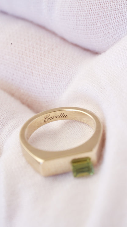 'No. 6' Solid Gold Ring (Sapphire)